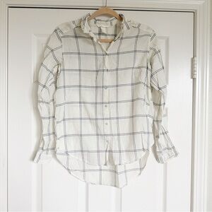 H&M Cream and Black Plaid Shirt
